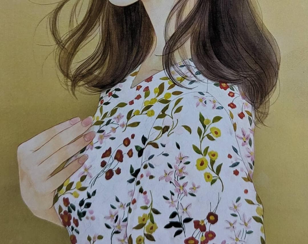 松原亜実、「ものおもい」、希少画集・額装画、日本製・新品額縁にて額装致します