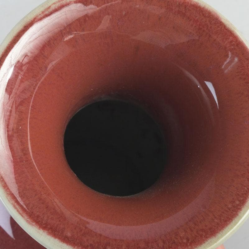 中国　缸豆紅釉　花瓶　V　9815A