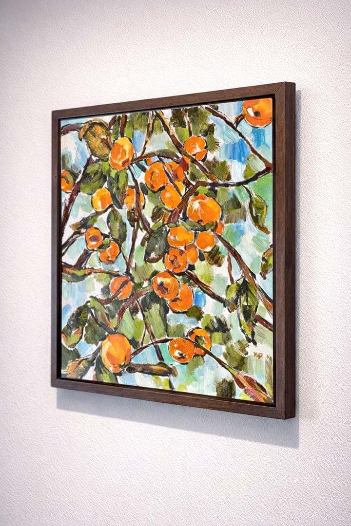 【油彩 原画】柿の木 ― 秋の光を描いた一点物（2019年作）