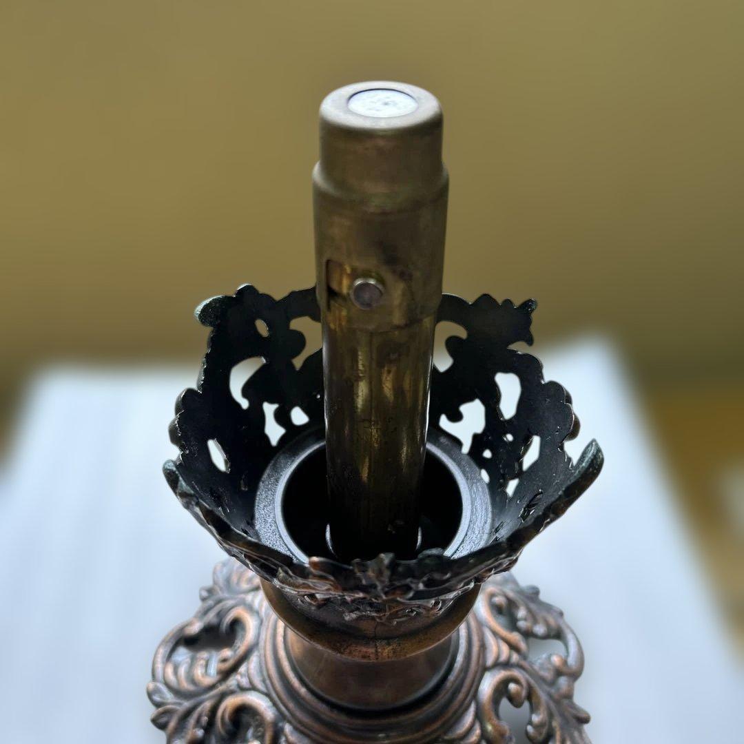 ビクトリアン風イエローガラスオイルランプ