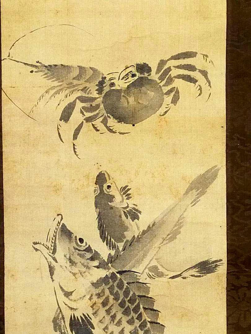 ♥【模写】　掛軸　小田海僊　画賛　桐箱付き　掛け軸　骨董品