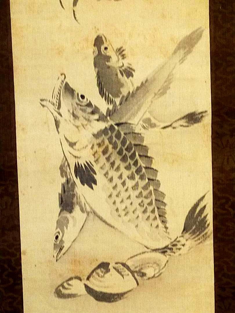 ♥【模写】　掛軸　小田海僊　画賛　桐箱付き　掛け軸　骨董品