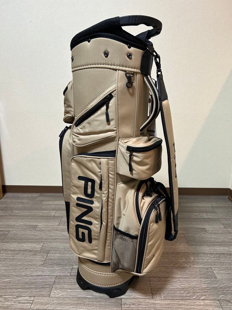 PING 自立式キャディバッグ　未使用品　10ポケットで収納力抜群！ベージュ