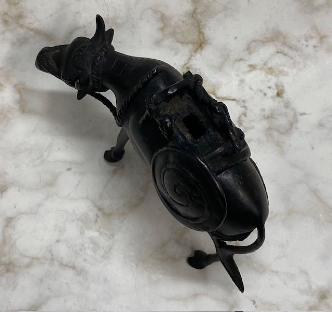 銅製　香炉　牛型　24や407