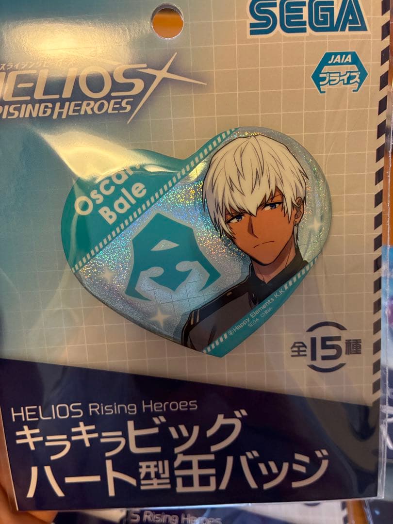エリオスライジングヒーローズ缶バッジ20枚キラキラビッグハートオスカー・ベイル