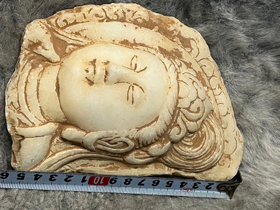 白玉　石　中国　万里長城　石彫刻 仏像 石造観音 仏頭 古美術 置物 彫刻