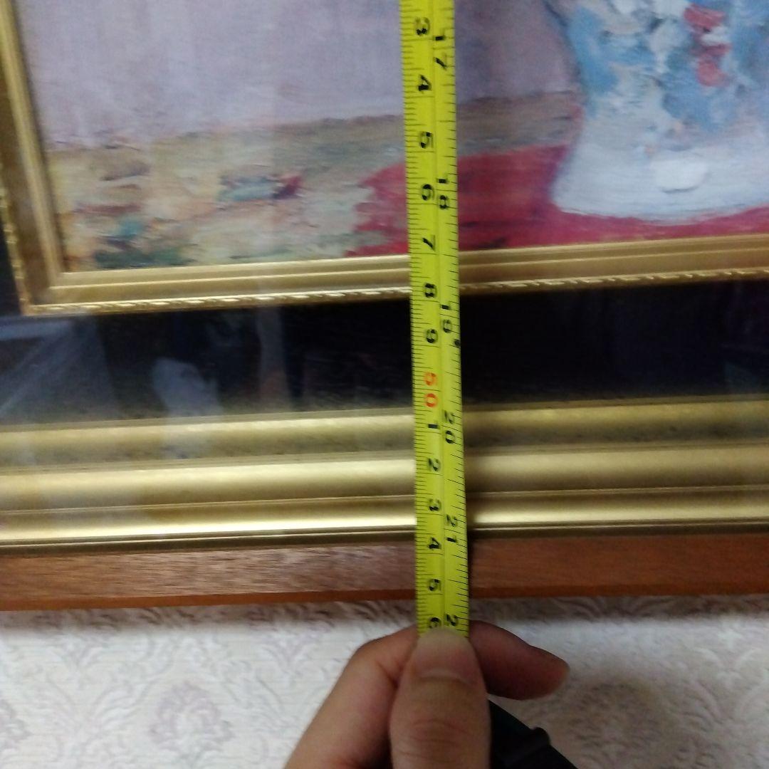 油絵　花　額装