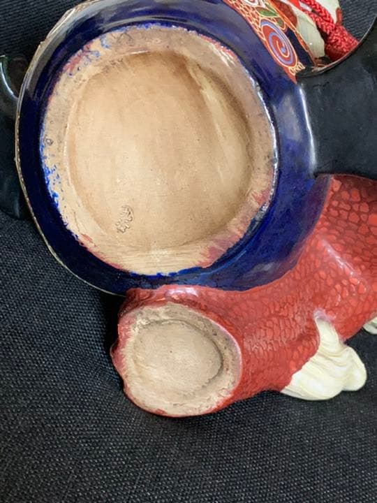 小槌獅子　九谷焼狛犬　置物　シーサー