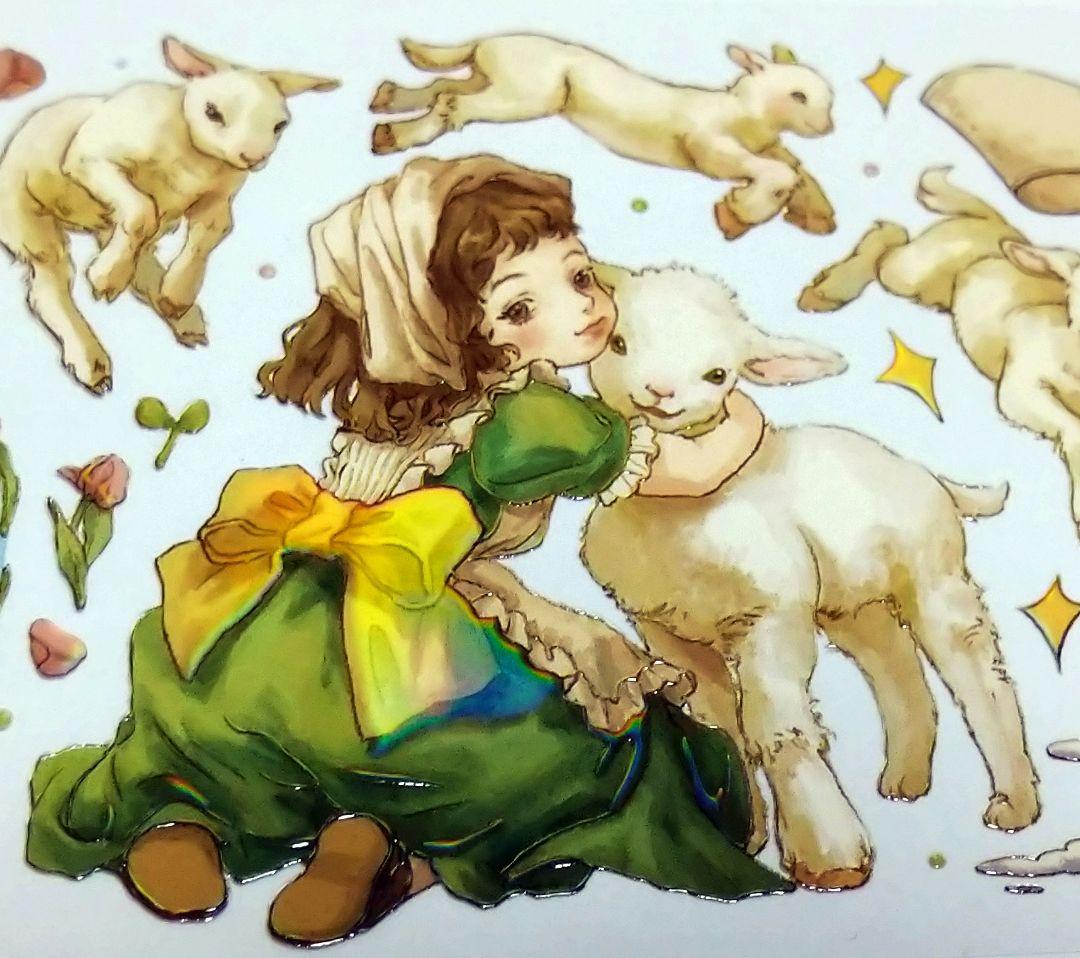 のこり２✩SALE✩J198＃朵拉的玩偶屋(炫彩)切り売り海外人物マステ女の子