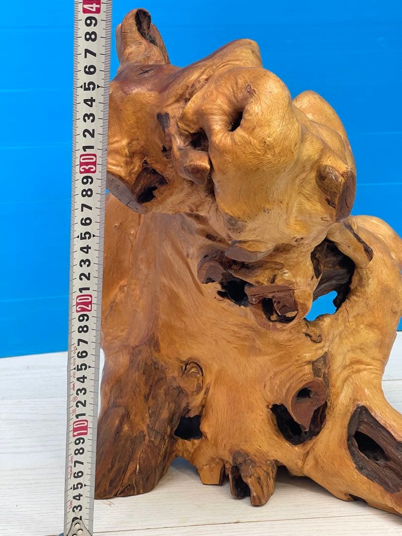 木製彫刻 自然な形状のオブジェ 約30cm