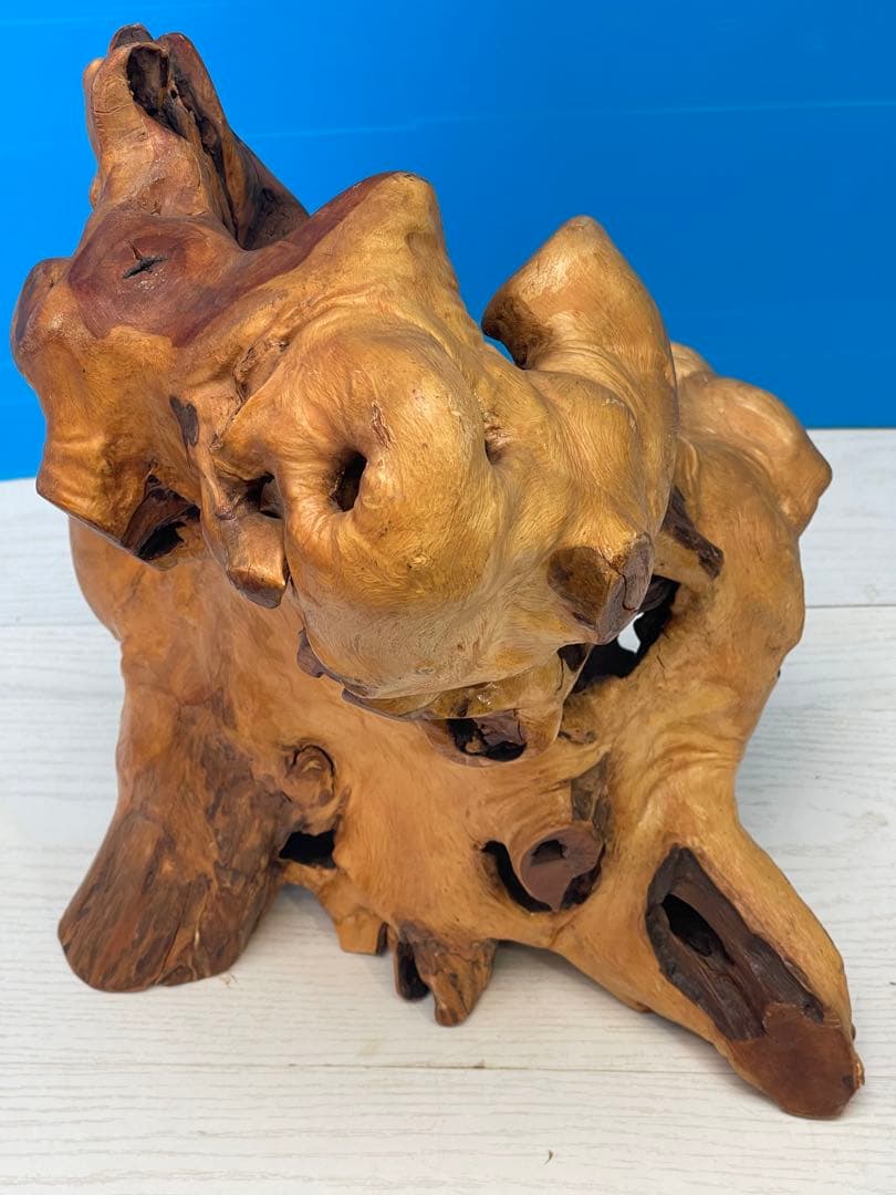 木製彫刻 自然な形状のオブジェ 約30cm