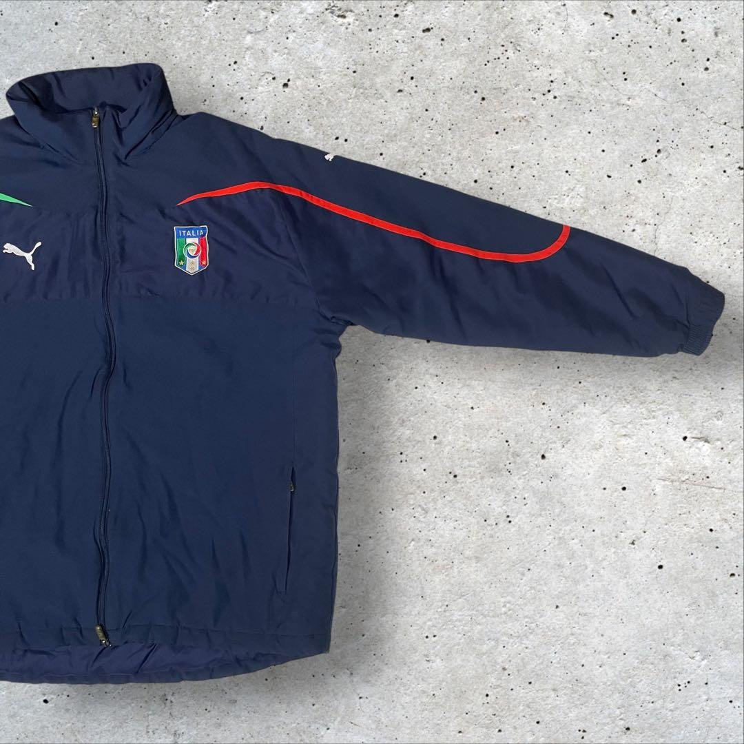 PUMA イタリア代表 06W杯後黄金期中綿フードIN刺繍ロゴジャケット XL紺
