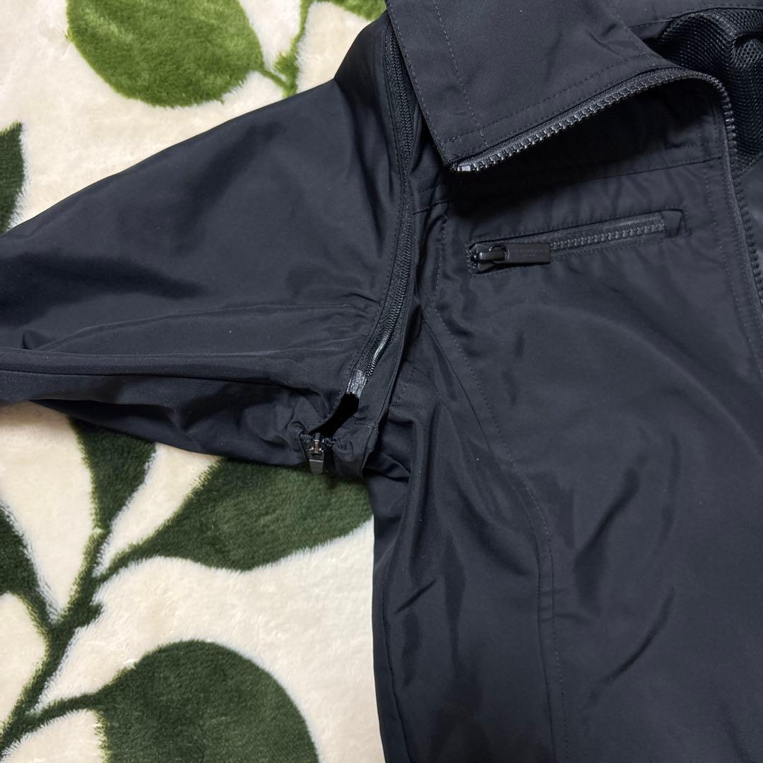 美品 バーバリーゴルフ 2WAY ナイロンジャケットコート 黒 サイズ1 S相当