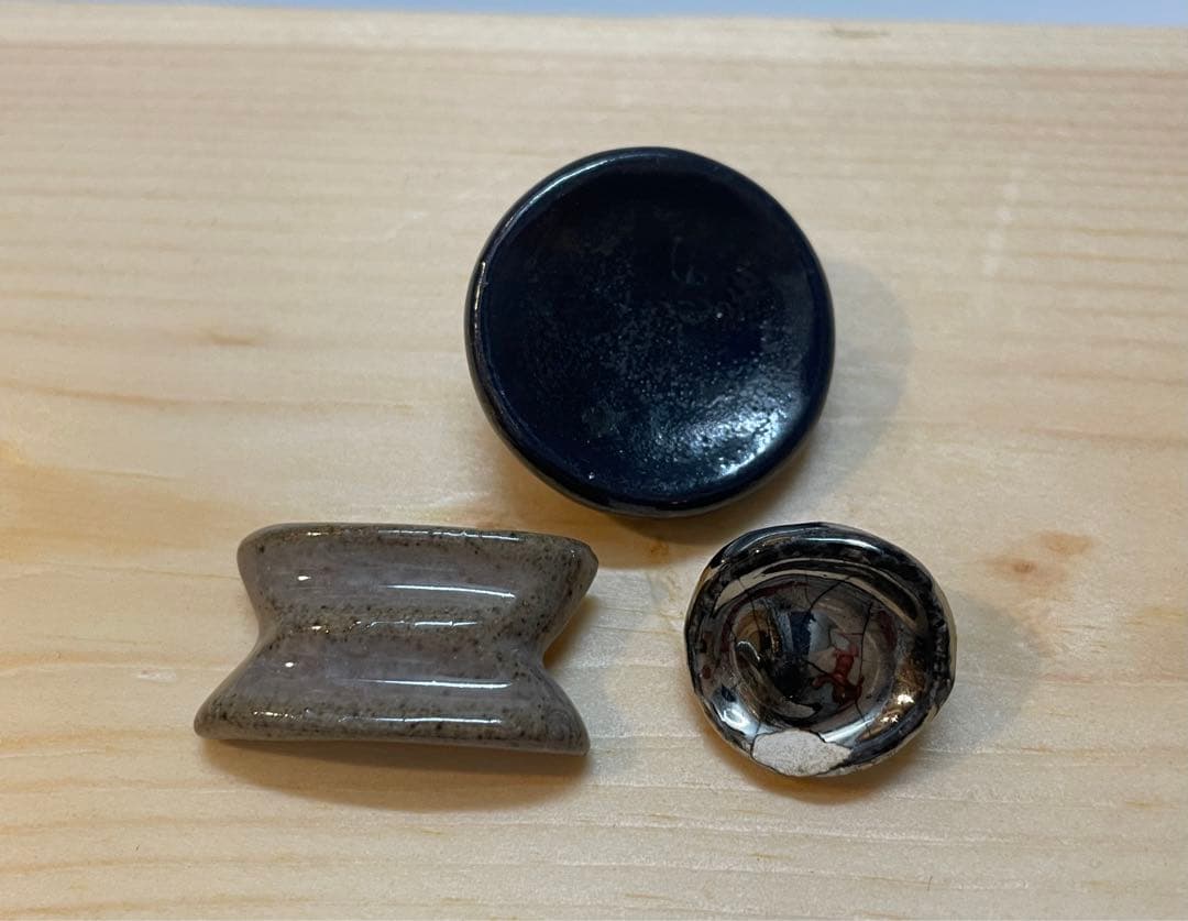 3個セット◆ ルーシーリー　陶製ボタン　国立工芸館　ビミニボタン