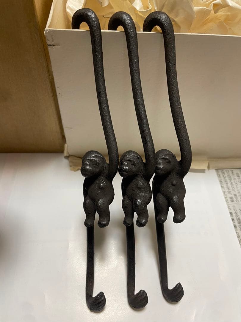 大洞銅器店 未使用 吊るし花器 猿の囲炉裏自在鉤 吊り下げ花瓶 囲炉裏 吊り手猿