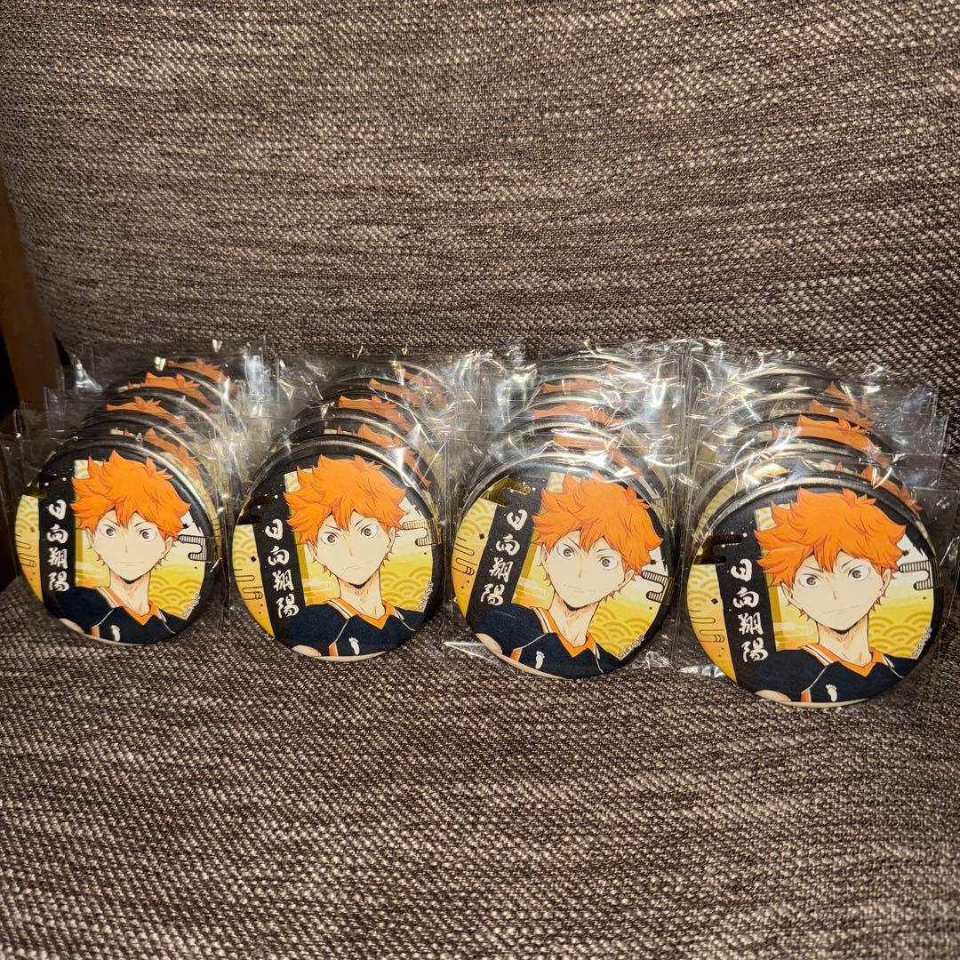 ハイキュー!! 切り絵シリーズ 箔押し和紙缶バッジ75mm 日向翔陽 40点