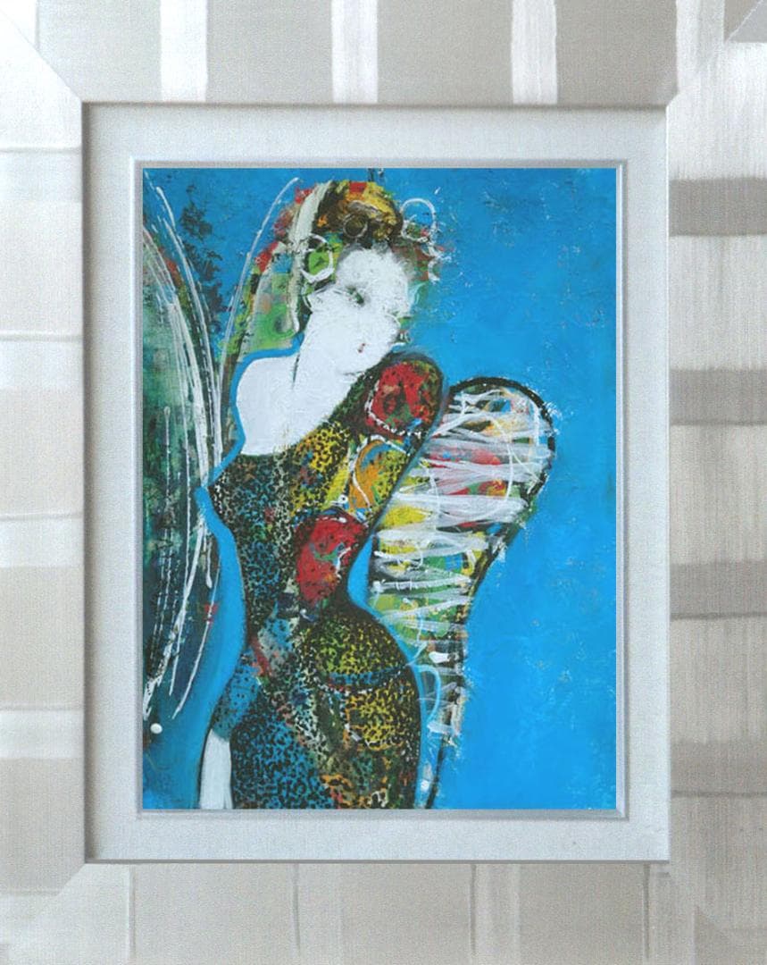 油絵 菅家令子 絵 絵画 インテリア uF6-010511 人物 女性像