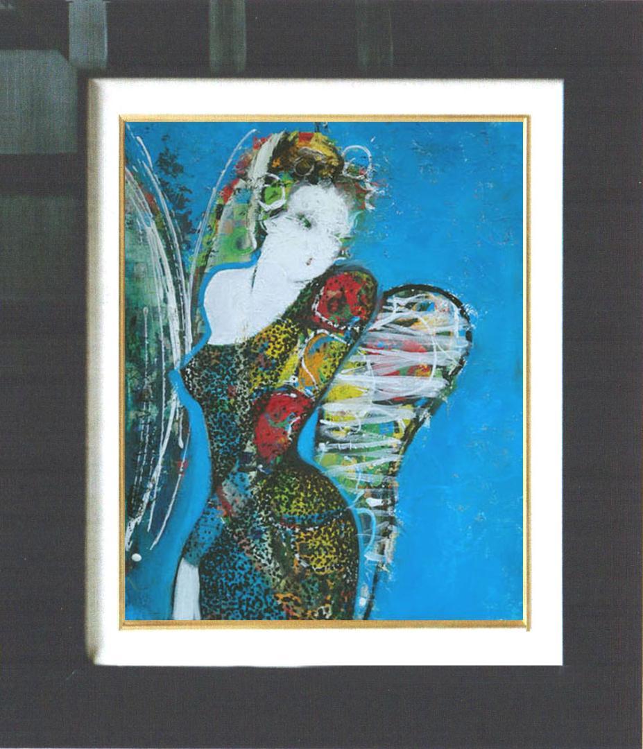 油絵 菅家令子 絵 絵画 インテリア uF6-010511 人物 女性像