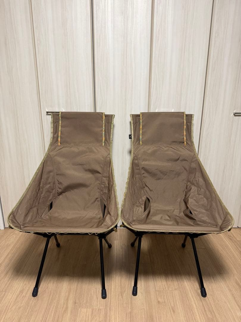 ヘリノックス サンセットチェア ブラック&替えシートコヨーテ　2脚セット