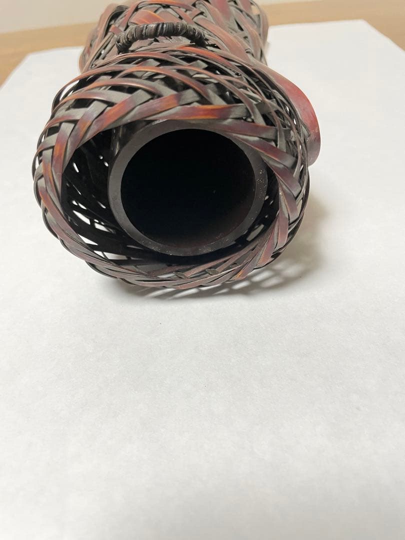 値下げ‼️ 竹花入 ‼️竹山作 ‼️竹製 蝉籠 花入 花籠 竹編 竹籠 掛花入 茶道具