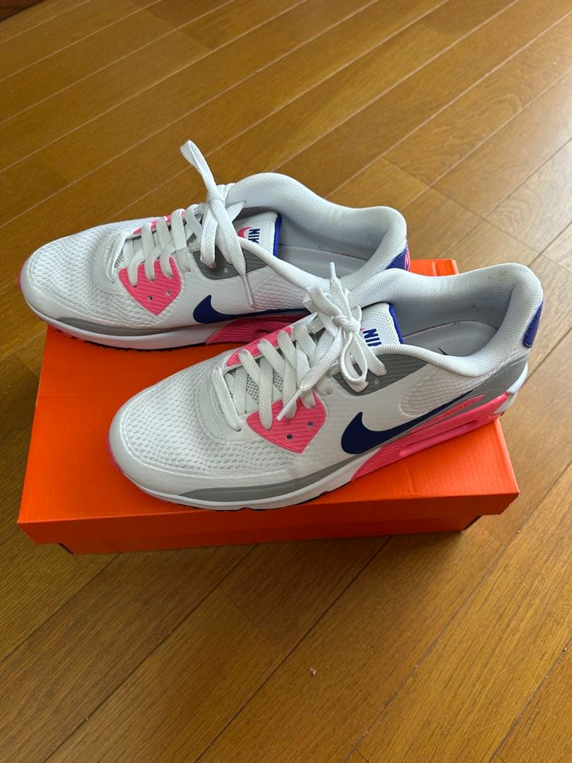 中古美品　Nike ゴルフシューズ ホワイト/ピンク/ブルー　27cm