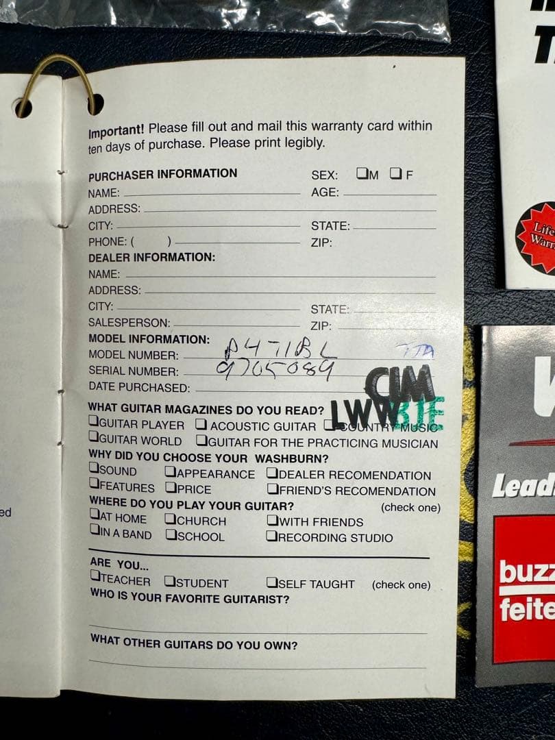 WASHBURN P4 Tiffany Blue 1997年製 NUNO