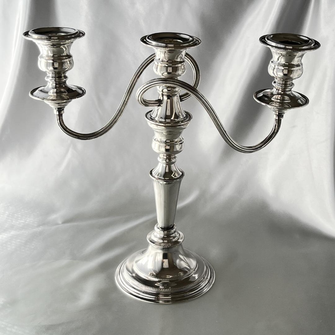 【英国】 2Way パールのキャンドルスタンド シングル / トリプルホルダー