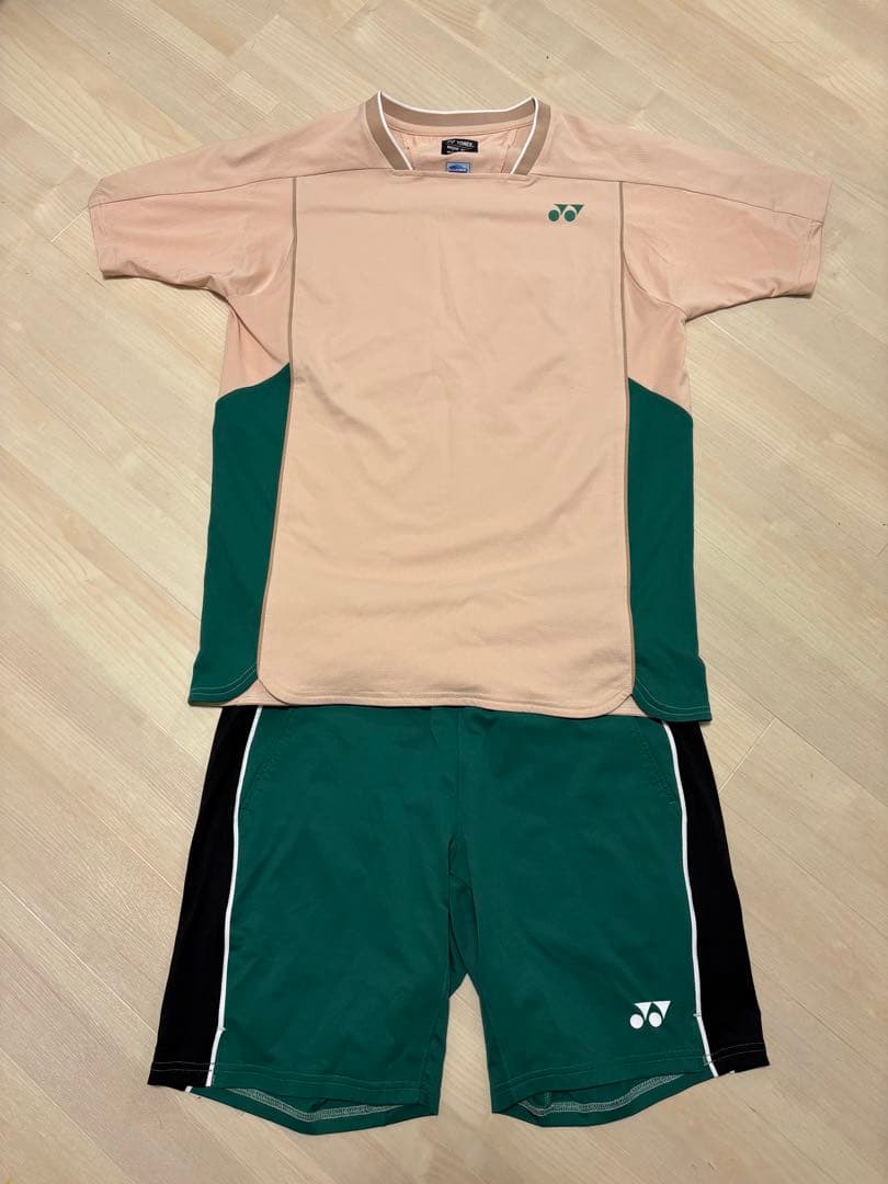 YONEX テニス、バドミントンウェアセット Lサイズ ベージュ/グリーン