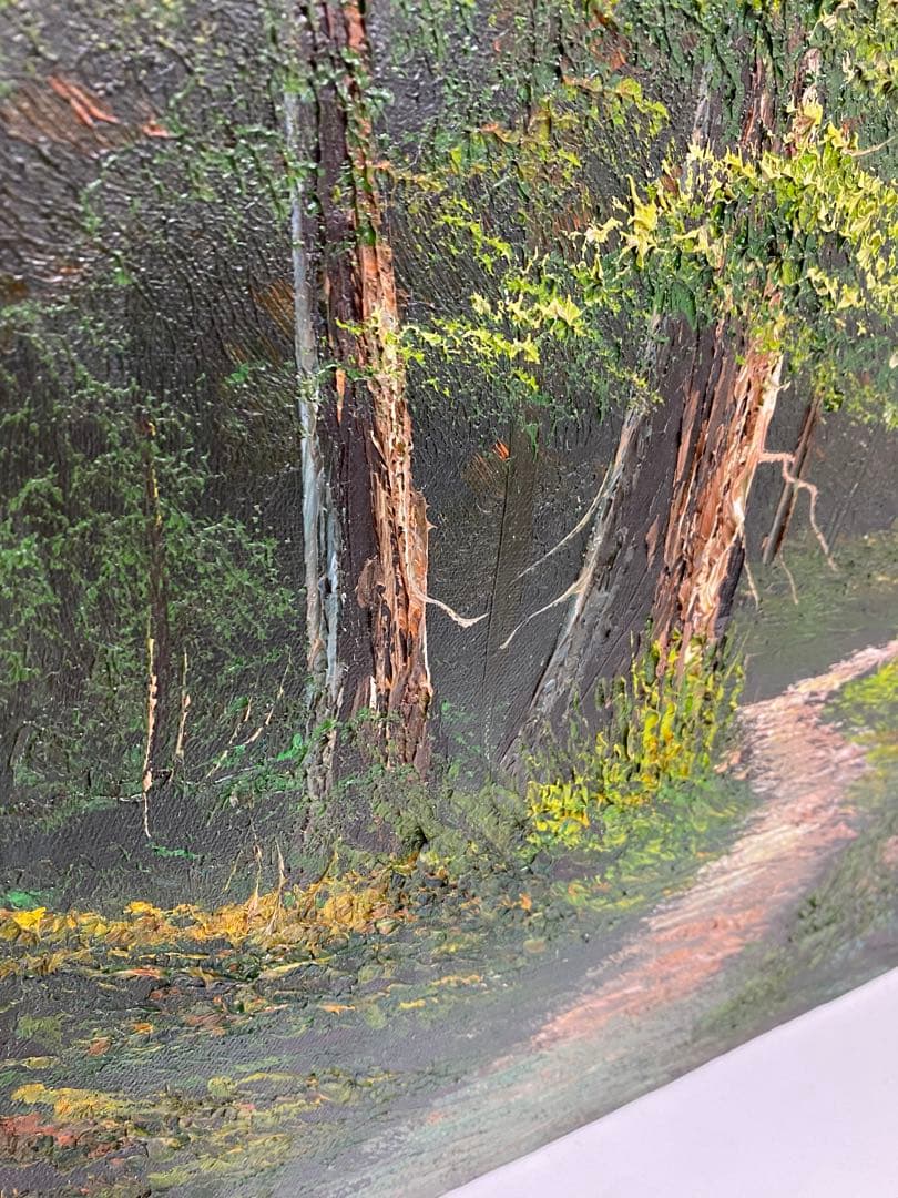 3-3302 風景画 油絵 絵画 油彩画 肉筆 美術 アンティーク　額縁無　油彩