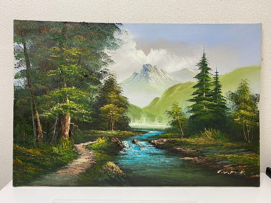 3-3302 風景画 油絵 絵画 油彩画 肉筆 美術 アンティーク　額縁無　油彩