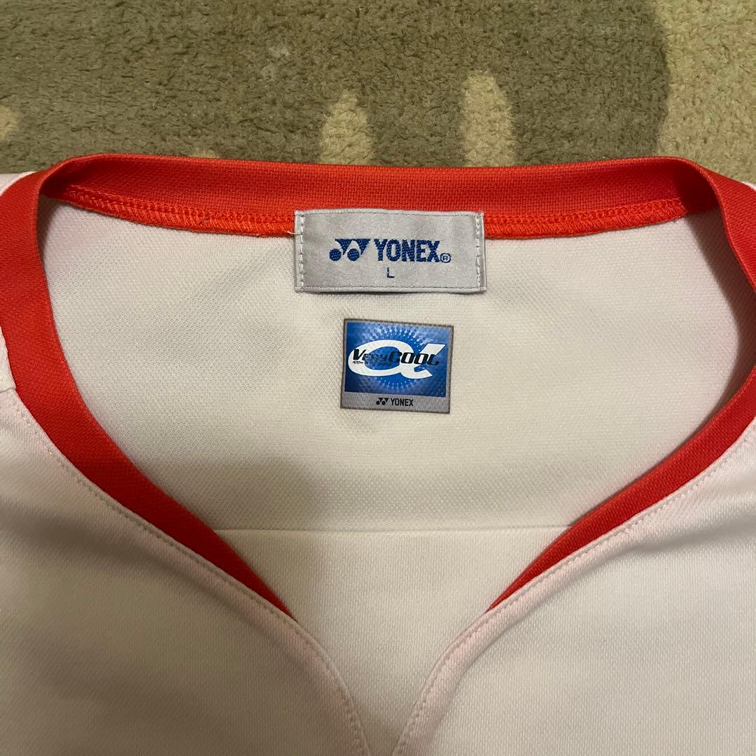 YONEX ノースリーブ Vネック ウェア ホワイト/オレンジ