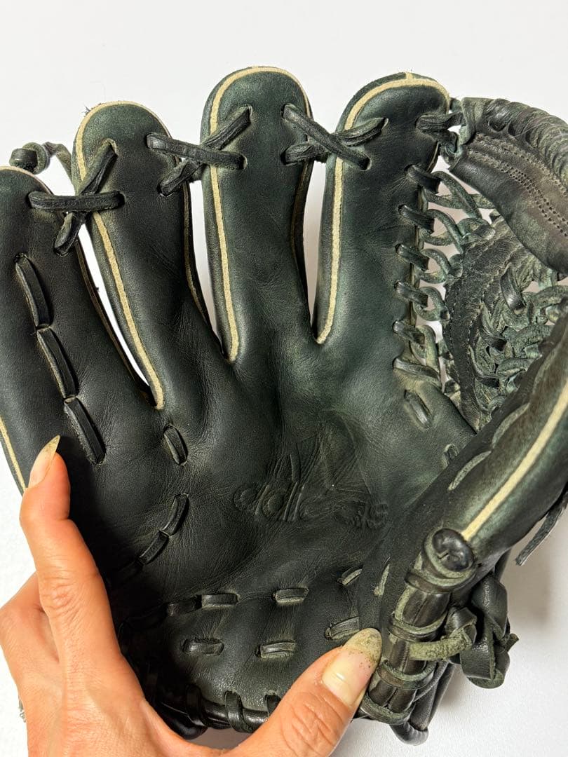 【左利き用】adidas 硬式グローブ 黒　子供用　キッズ　アディダス