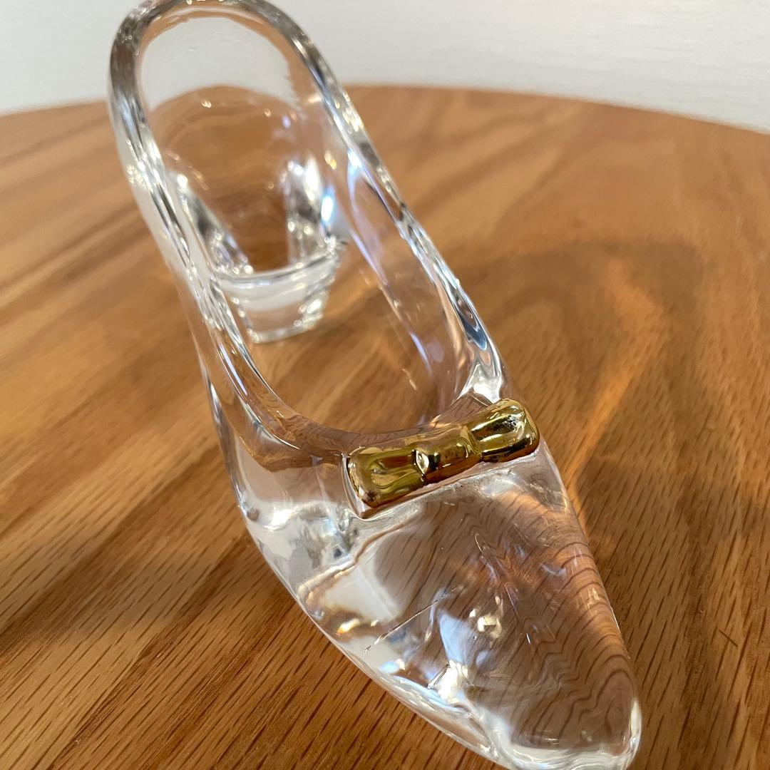 【豪華3点】シンデレラの靴＋小さなミッキー&ミニーのドアベル　ガラス製ディズニー