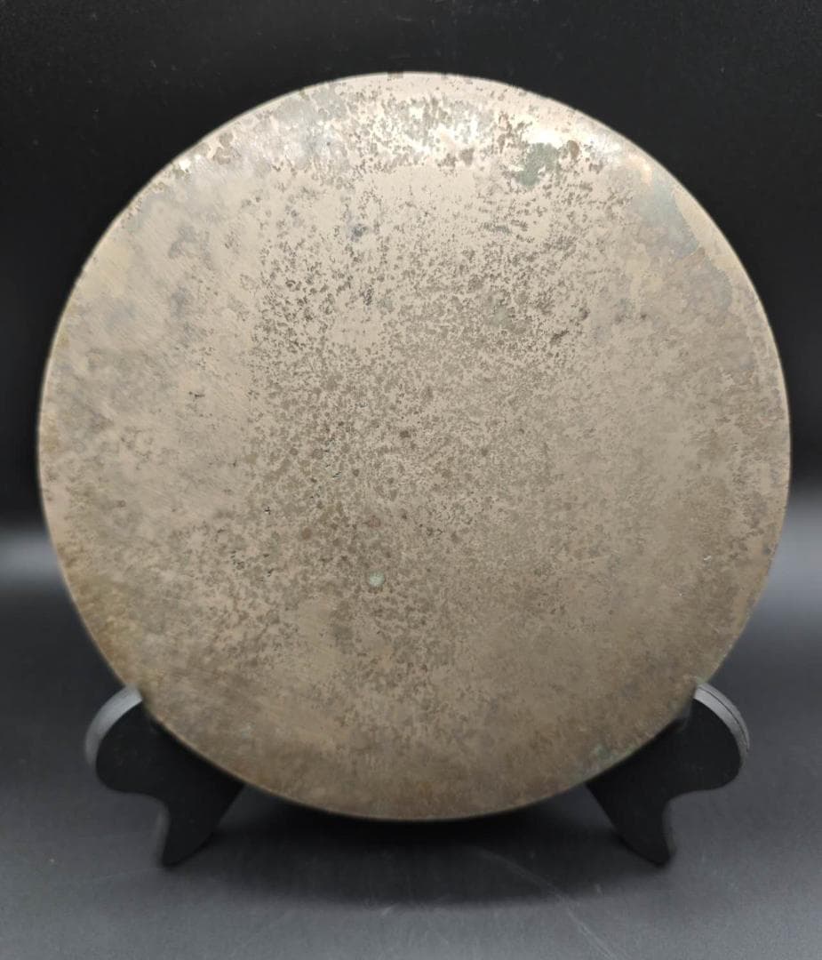 唐時代　貼銀鍍金海獣葡萄紋鏡(E-26)