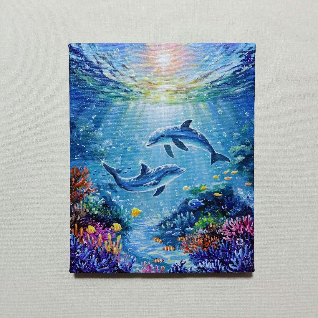 N*°様 【海中世界】アクリル画 F3 風景画 絵画