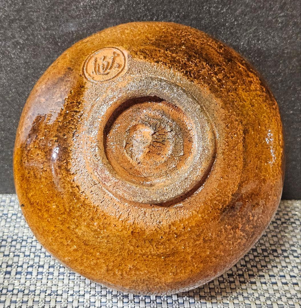 大樋焼　九代 大樋長左衛門 造　飴釉茶碗 共箱　茶道具　茶器