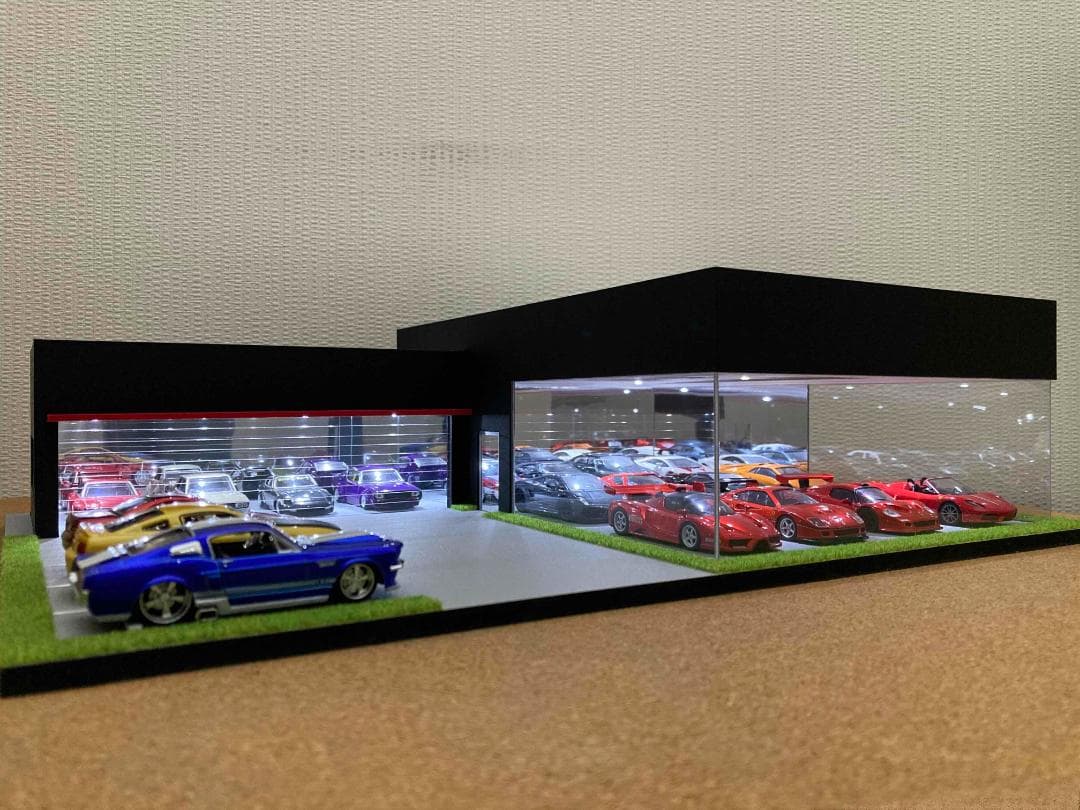 ミニカー専用ジオラマ：1/64 カーディーラーⅣ（オールブラック）希少モデル！