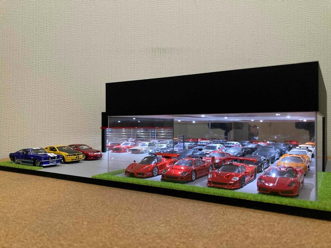 ミニカー専用ジオラマ：1/64 カーディーラーⅣ（オールブラック）希少モデル！