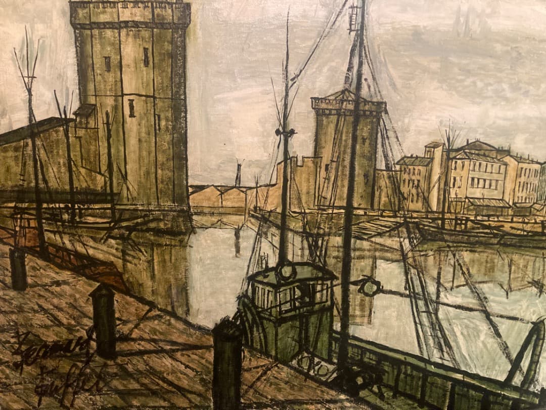 【美品】大きな風景画 油彩画 ベルナールビュフェ？