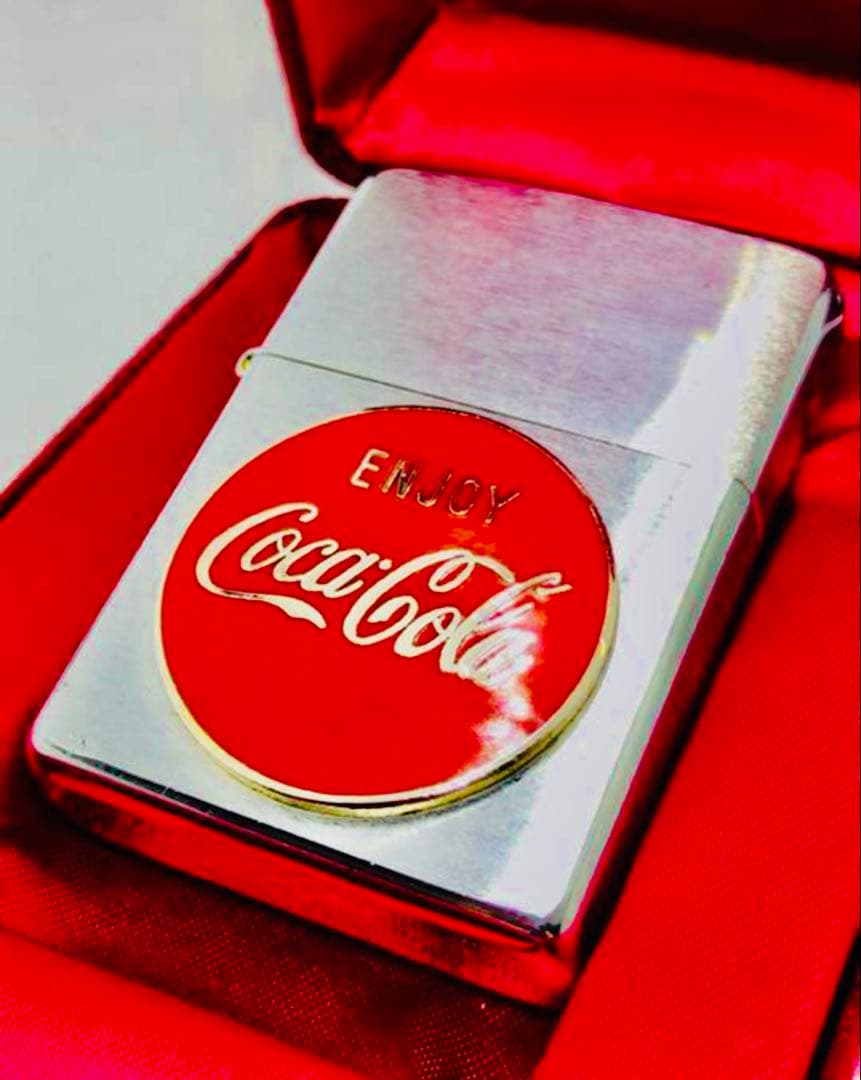 美品♥︎enjoy♥︎エンジョイ♥︎ホーロー琺瑯・丸看板柄♥︎エナメル七宝製zippo®︎