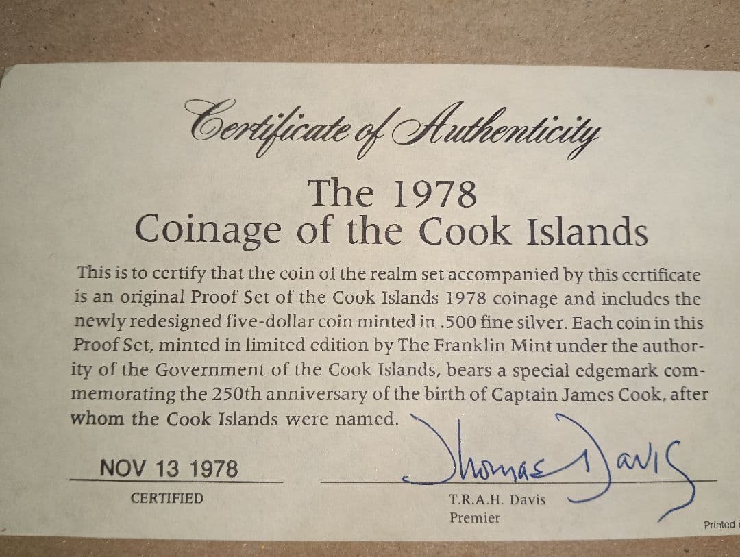 【超希少】　キャプテン・ジェームズ・クック生誕250周年記念プルーフセット