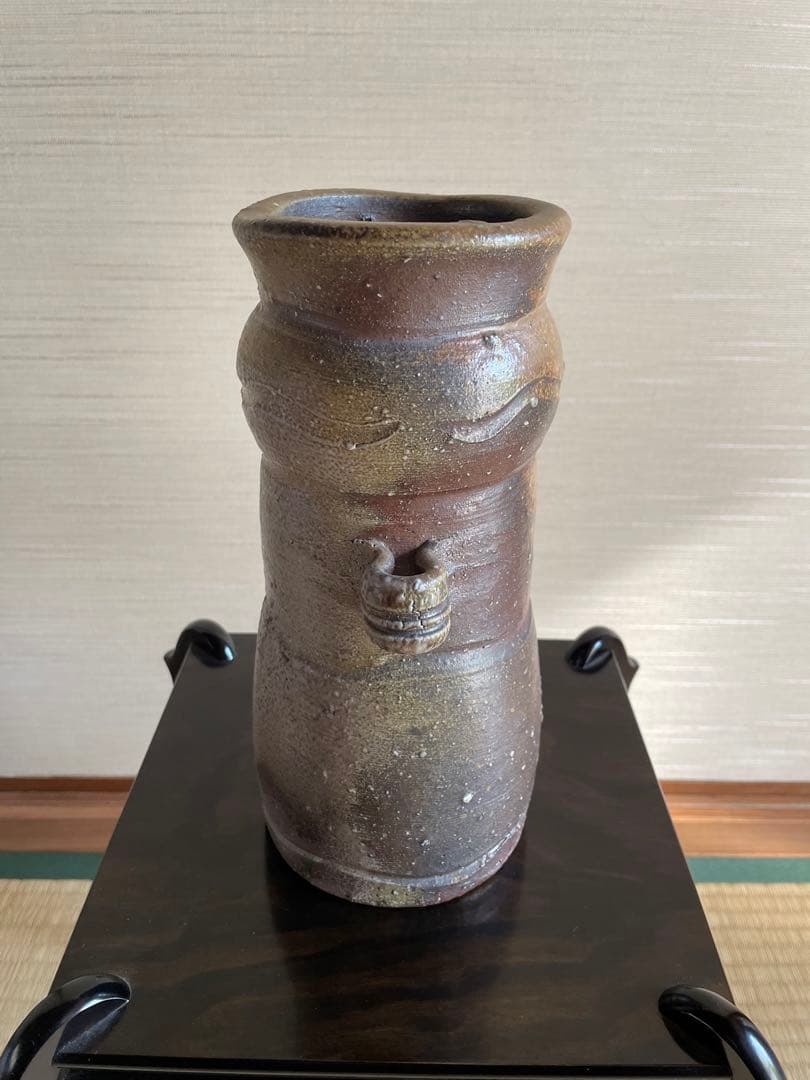 花瓶　耳付花入　備前焼