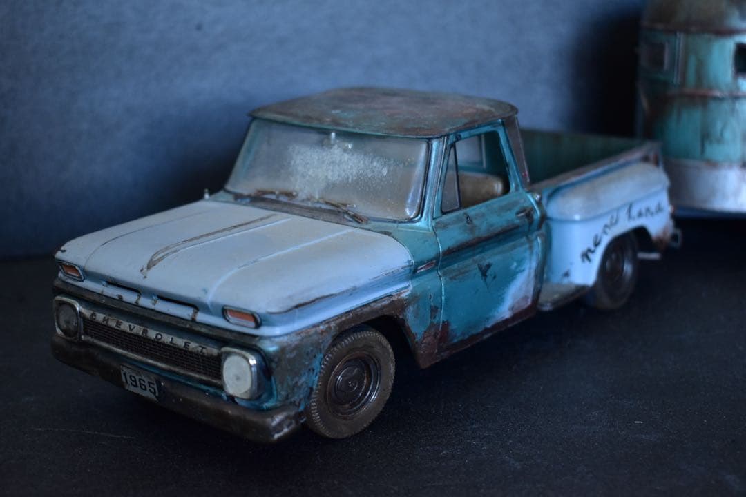 ]1/18 サンスター シボレー C10 トラック トレーラー 曲げ加工 サビ