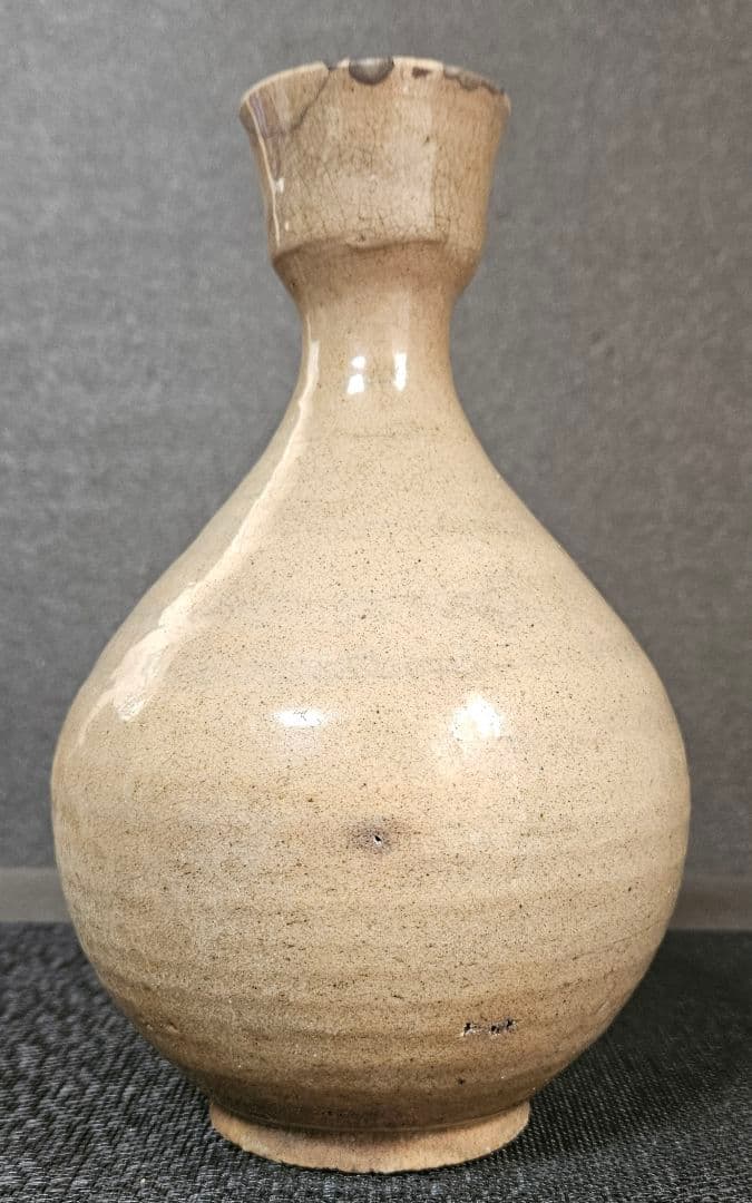 朝鮮古美術　朝鮮古陶磁器　古玩　李朝　堅手　広口　徳利　花入れ　茶道具　茶器