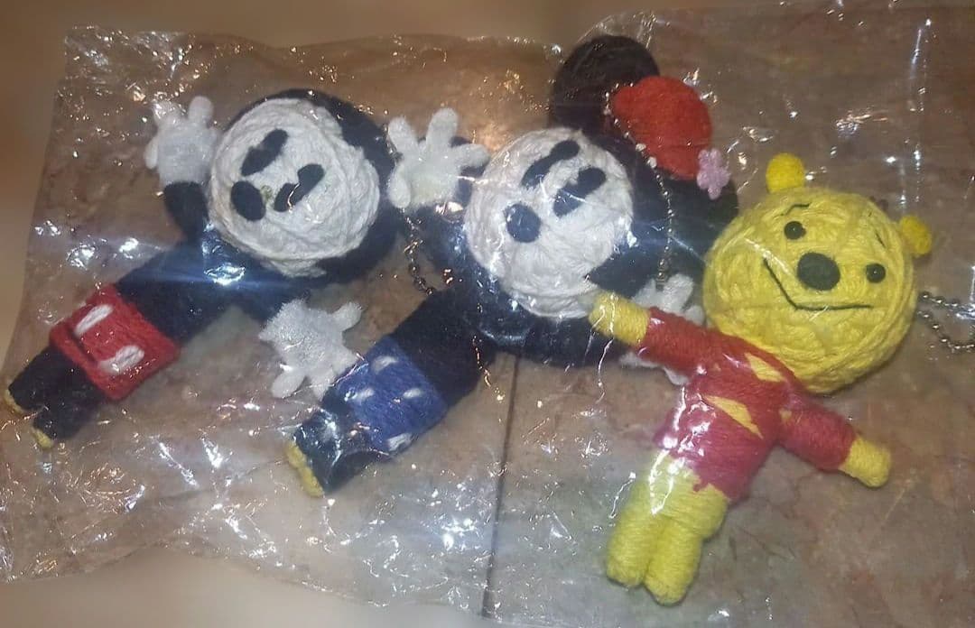 レア★Disney キャラクター★ブードゥ人形★マスコットキーホルダー★4点