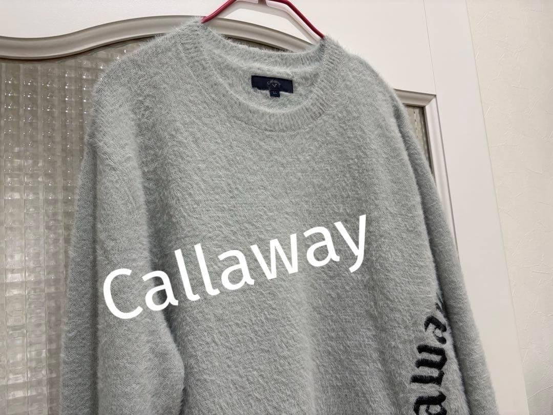 キャロウェイ ゴルフ メンズ ニット ロゴジャガードヘアリーニット グレー