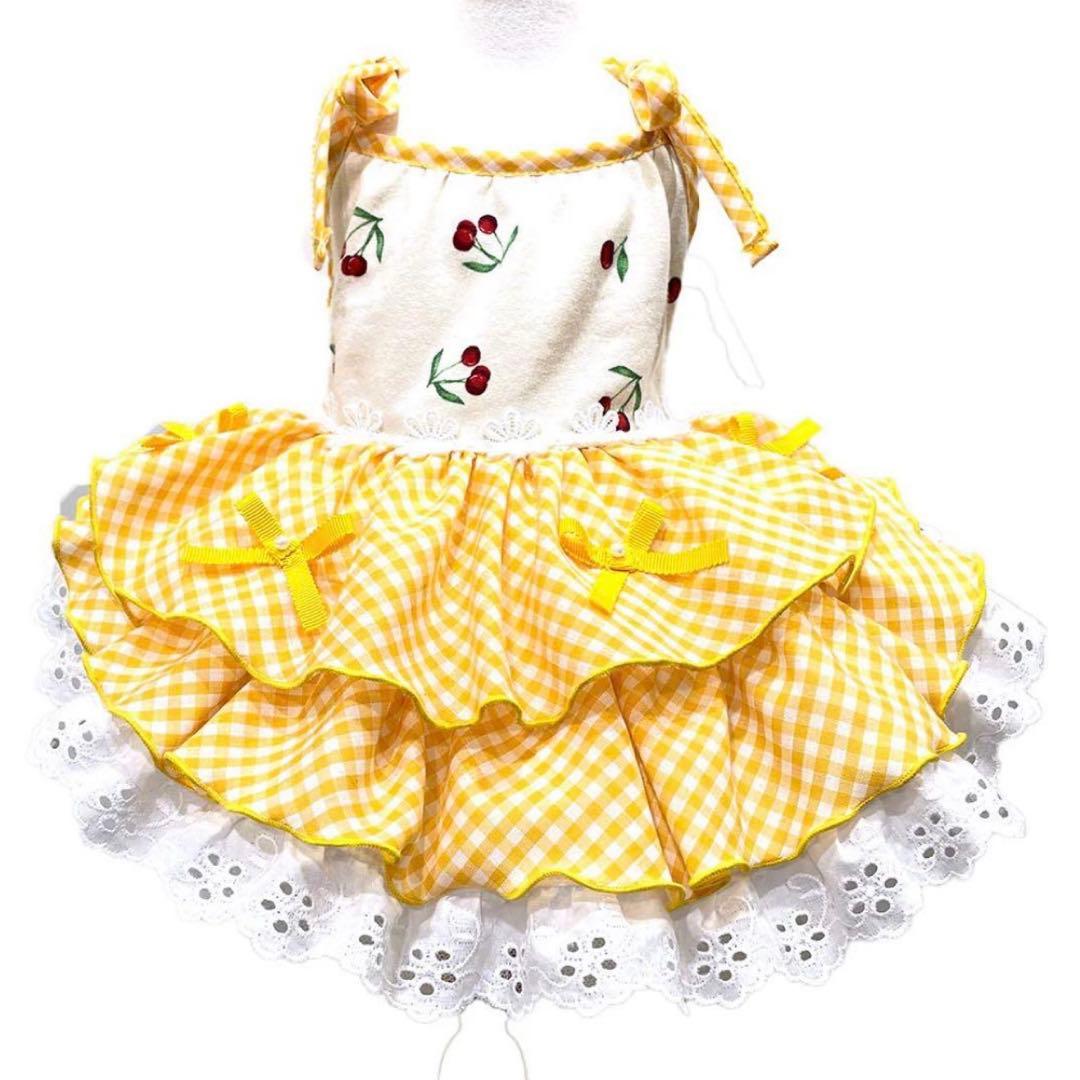 luxebirdie スリーズワンピース S さくらんぼ イエロー