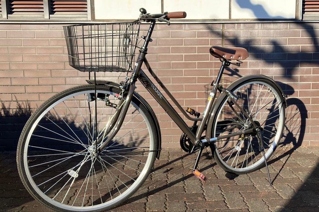 -値下げ-【極美品】26インチ シティサイクル ブラウン バスケット付き