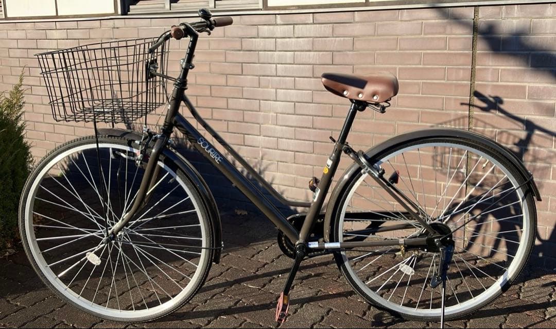 -値下げ-【極美品】26インチ シティサイクル ブラウン バスケット付き