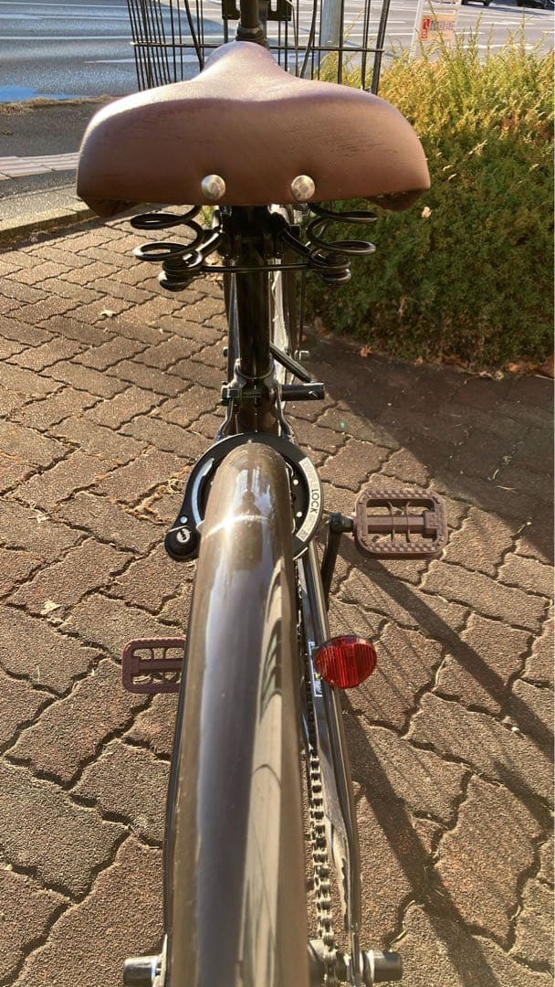 -値下げ-【極美品】26インチ シティサイクル ブラウン バスケット付き